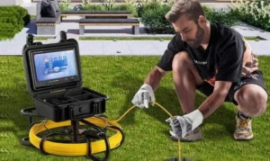 inspección de tuberías con cámara en jardin