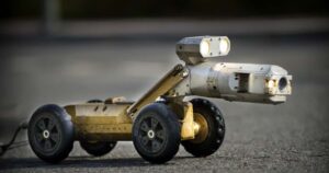 inspección de tuberías con cámara robot.