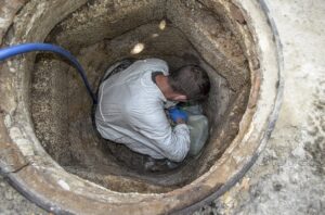 pocero en pozuelo trabajando en arqueta